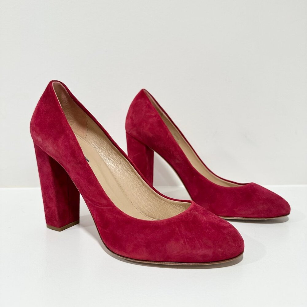 J.Crew Etta Burgundy Maroon Red Suede Heels Pumps Size 8